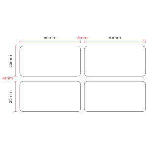 Etiqueta de transferencia térmica 50 x 25