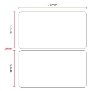 Etiqueta de transferencia térmica 75 x 41
